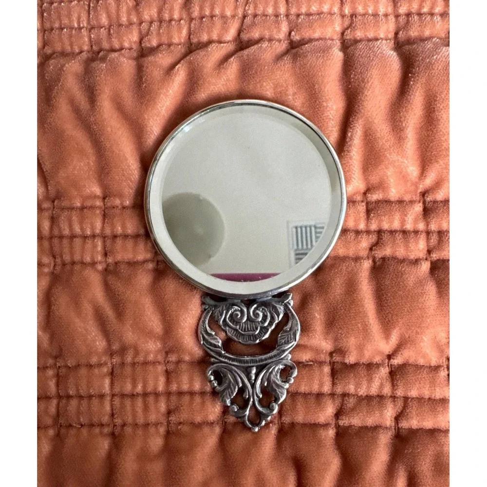 Vintage Hans Jensen Denmark Silver Plated Hand Mirror
